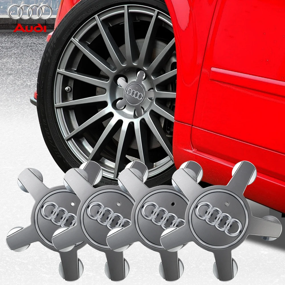 4pcs Car Styling Wheel Center Cap Hub Covers Badge for Audi S A3 A4 B8 8P 8V A6 C7 A5 Q5 B7 B6 B9 Q7 A1 A7 Q3 8L TT Mk2 C5 A8 RS