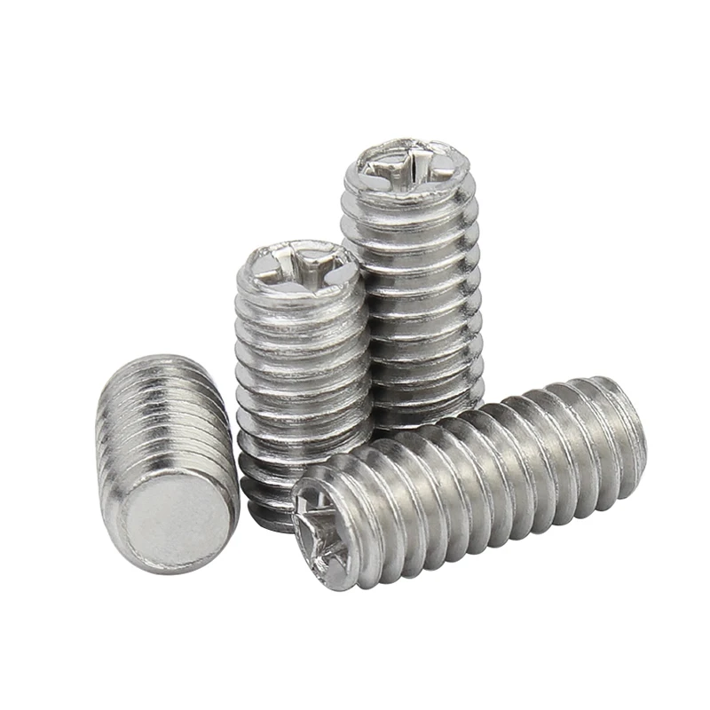 50 ~ 100 pezzi viti di fissaggio senza testa M2 M2.5M3M4 304 A2 in acciaio inossidabile Phillips senza testa vite di fissaggio punta piatta set vite senza testa