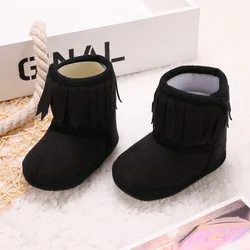 Toddler Footwear Boots Tassel Newborn Toddler Warm Boots Winter First Walkers Baby Girls Boys Shoes Fur Snow Booties 0-18M