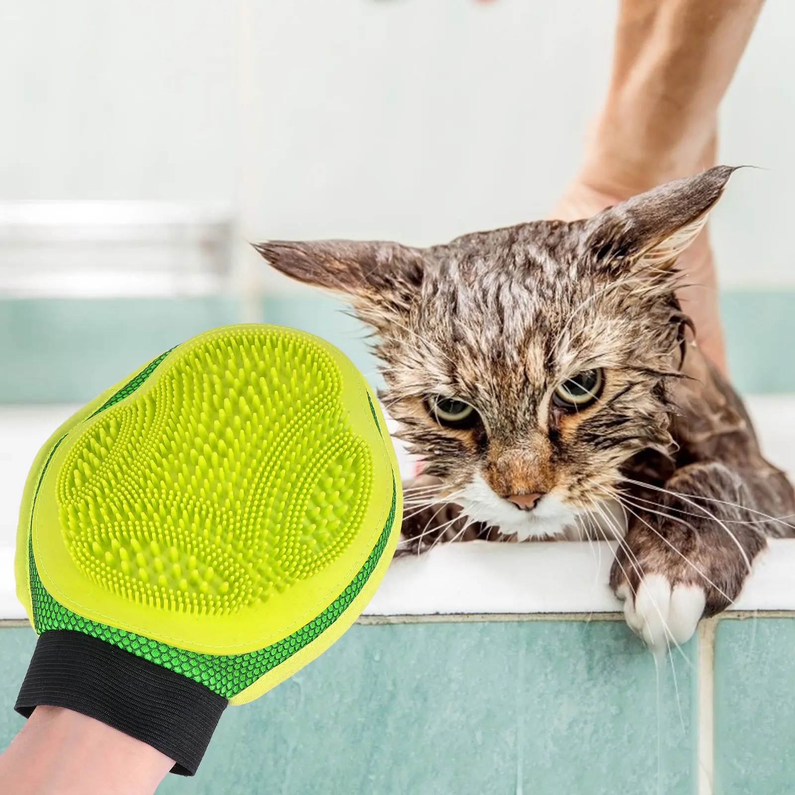 

Pet Cleaning Gloves Grooming Brush Massager Deshedding Rubber Dog Supplies Bathing