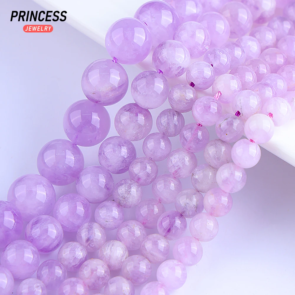 A+ Natural Lavender Amethyst Crystal 4 6 8 10mm Loose Beads for Jewelry Making Bracelet Necklace Wholesale DIY Accessories