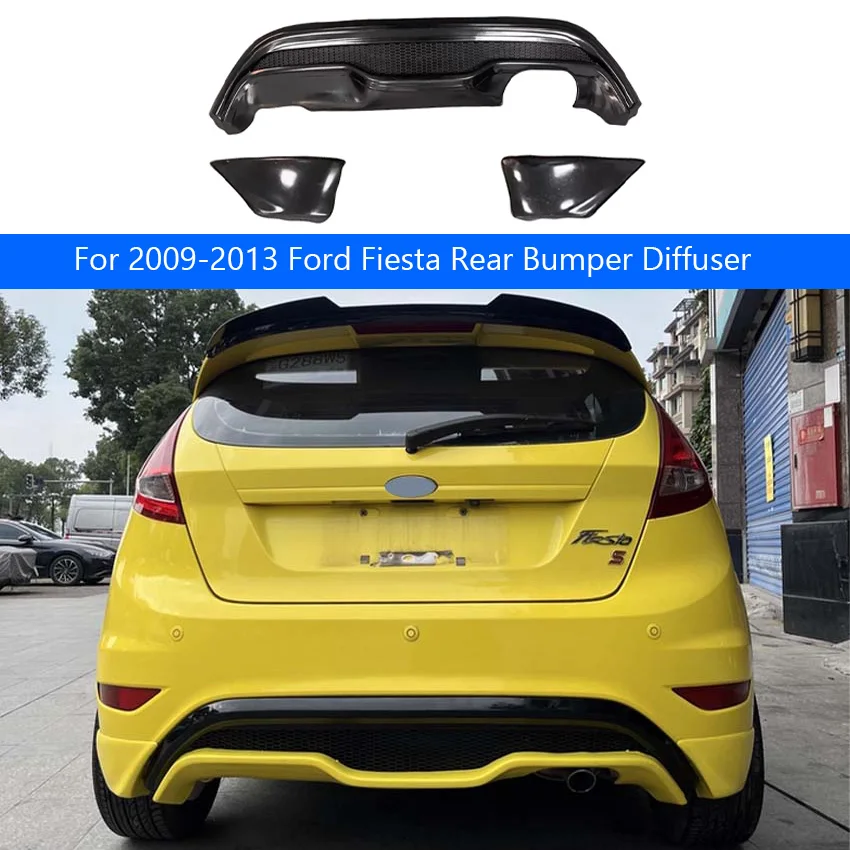 For 2009-2013 Ford Fiesta Car Rear Bumper Diffuser Spoiler Splitter Protective Cover Body Kit Exterior Tuning Decoration