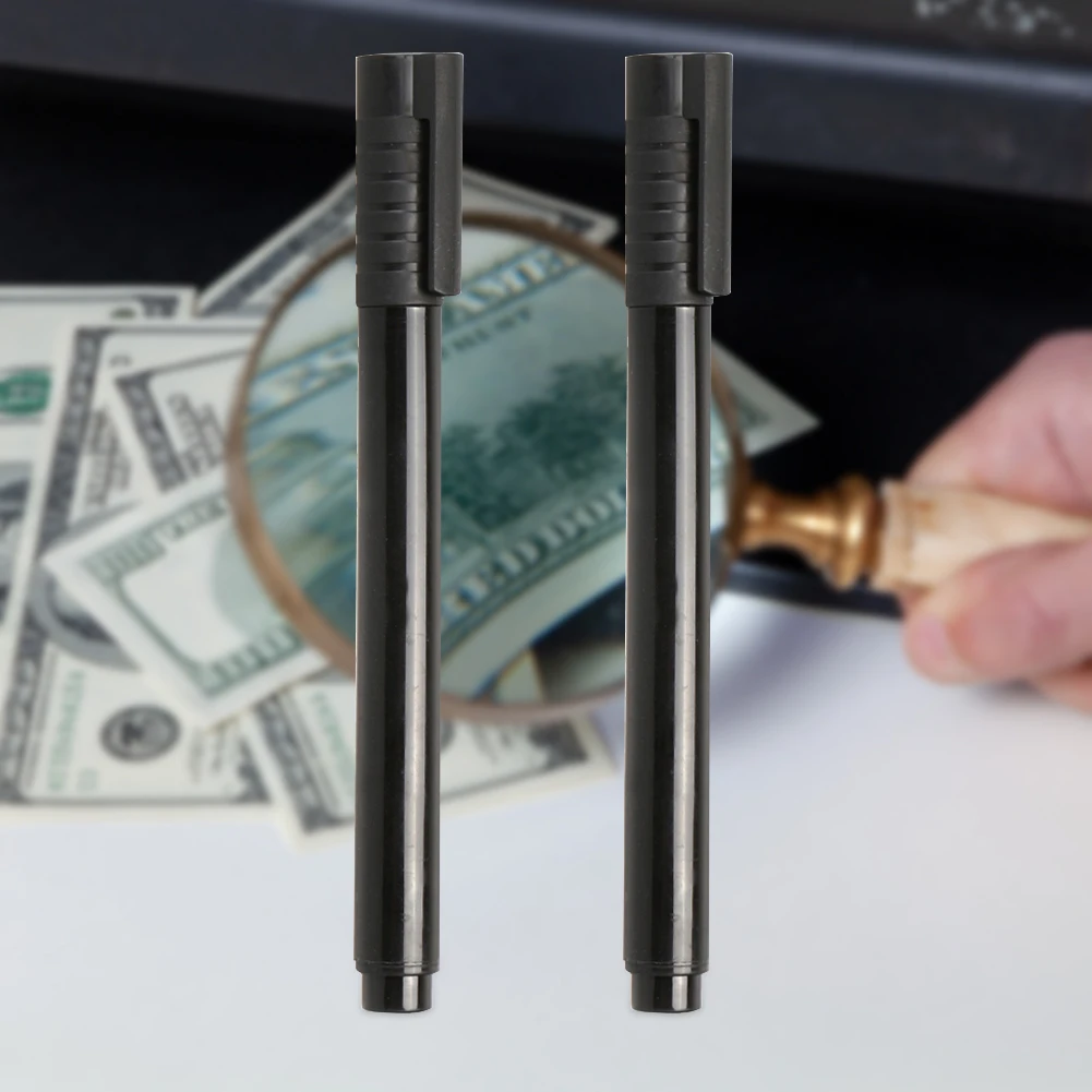 2 قطعة كاشف العملات الحبر المحمولة الأوراق النقدية الصغيرة أدوات فحص الأوراق النقدية خفيفة الوزن اختبار القلم الكتابة على الجدران لليورو الجنيه
