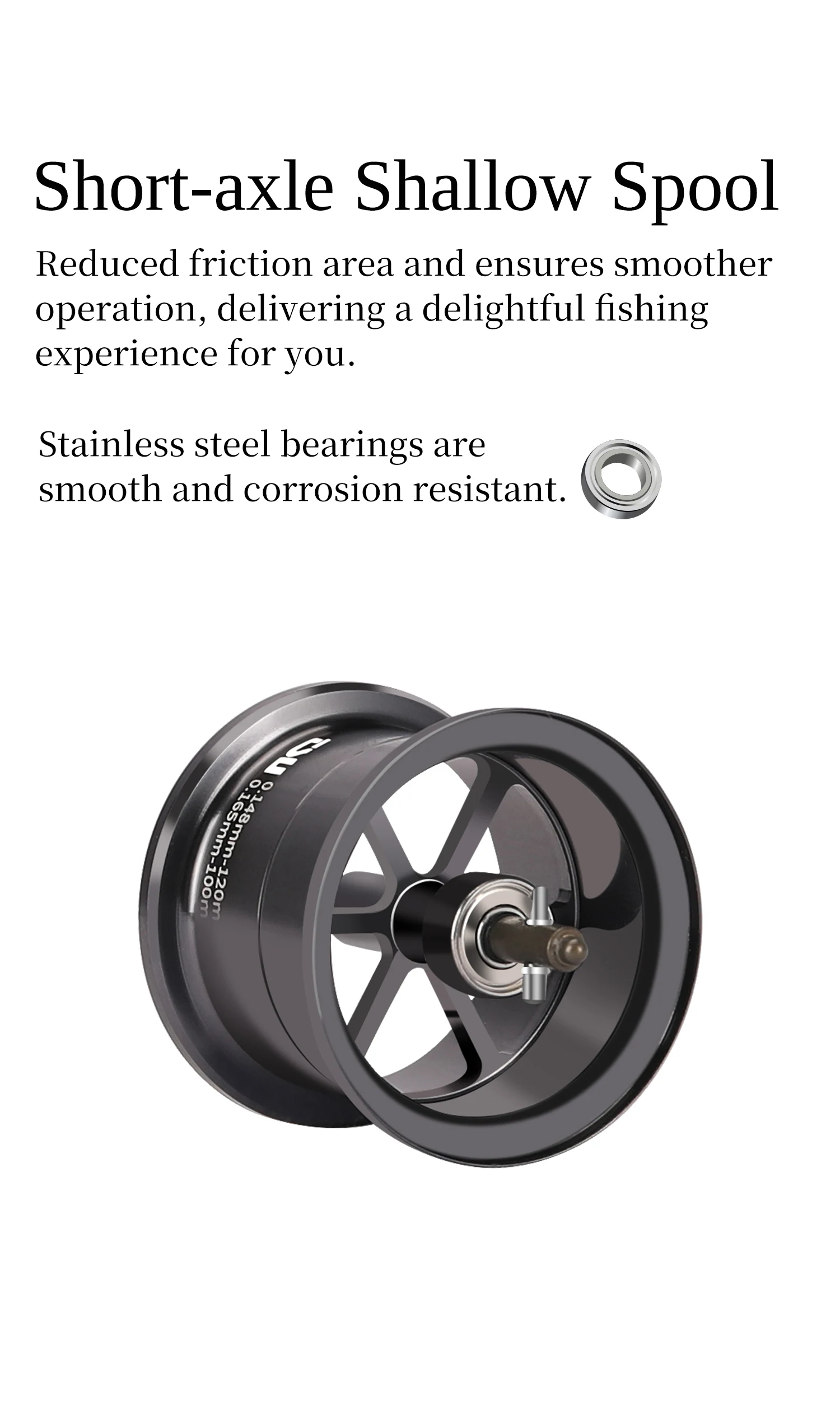 TSURINOYA 135g Ultra Licht 6,1g Spool Köder Finesse Baitcasting Angeln Reel Dark Wolf 50S 7.1:1 4kg Flach Spool Ligh Spiel Spule – Detail 8