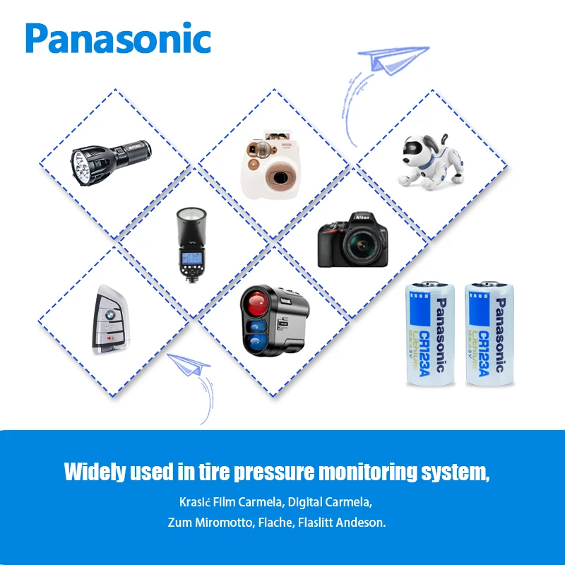 Panasonic CR123A 1PCS 3V lithium battery 1550mAH suitable for gas water electricity Olympus film camera smoke alarm