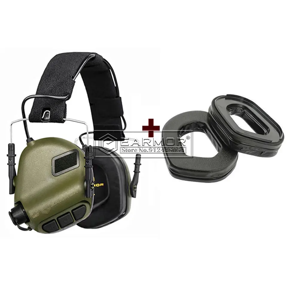 EARMOR M31 MOD4 Tactical Headset & S03 (Black) Set 6 Color Shooting Noise Clearance Aviation Noise Reduction Headset