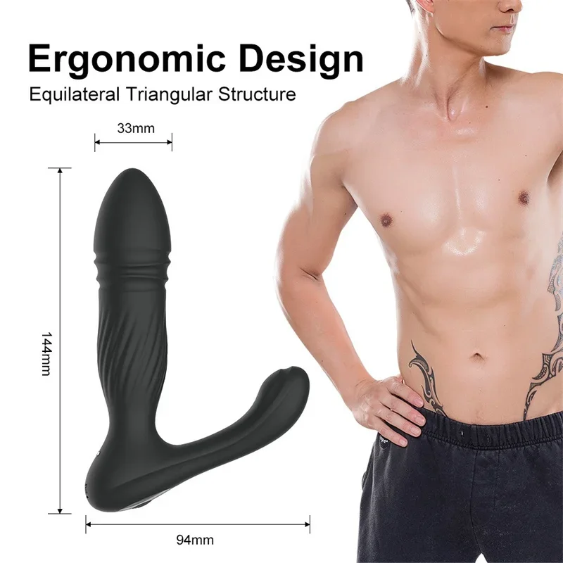 Vibrador de Controle Remoto Wearable para Adultos, Brinquedo Sexual Unisex, Penetração, Anal, Vagina, Dildo Retrátil, Masturbador, Jinjtoy