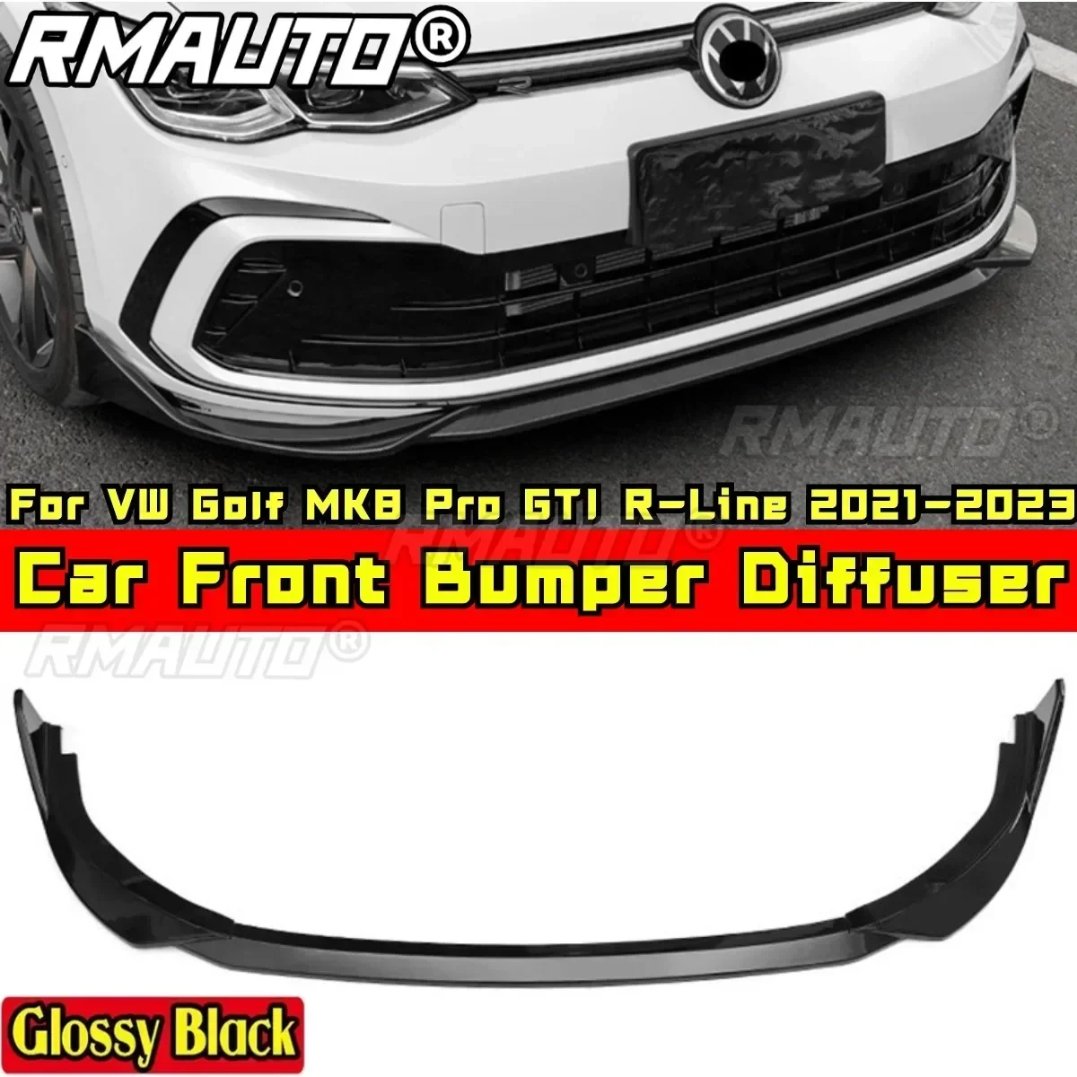 For Golf MK8 Pro GTI R-Line Body Kit Bumper Protector Carbon Fiber Look For VW Golf MK8 Pro GTI R-Line 2021-2023 Car Accessories