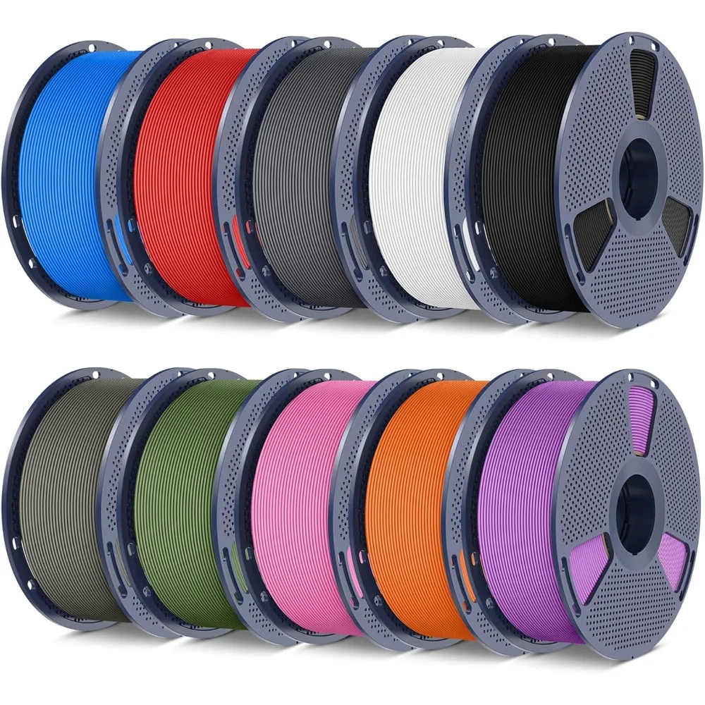 

PLA Matte 10KG Bundle PLA 3D Printer Filament, PLA Filament 1.75mm, 10 Colors, Matte Finish, 1kg Spool