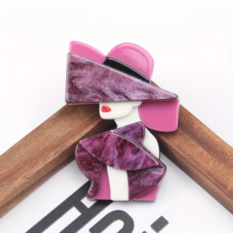 Acrylic Fashion Hat Women\'s Pin Brooch Elegant Luxury Simple Accessory Gift