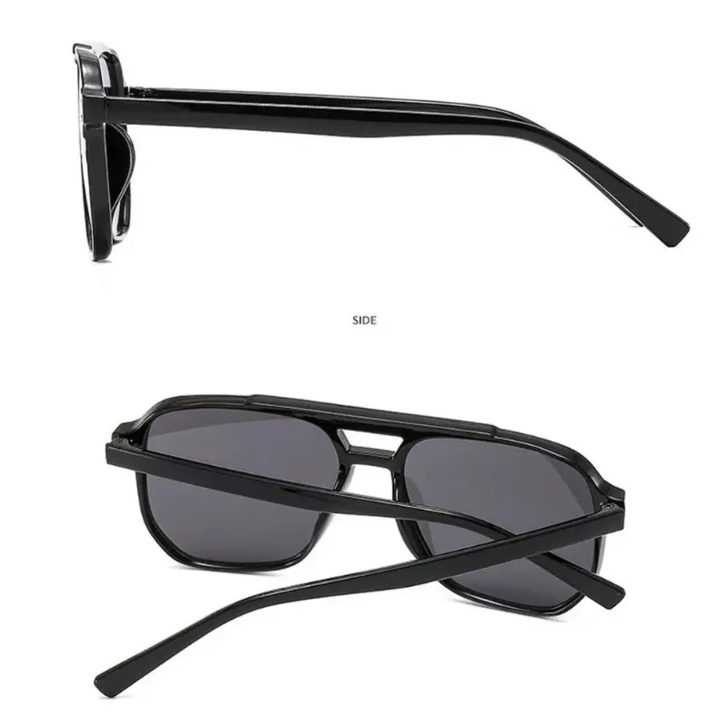 Square Frame Sunglasses Anti-UV Travel Accessories Retro Eyewear Beach Eye Protection Black Shades Glasses Summer Decor view 5