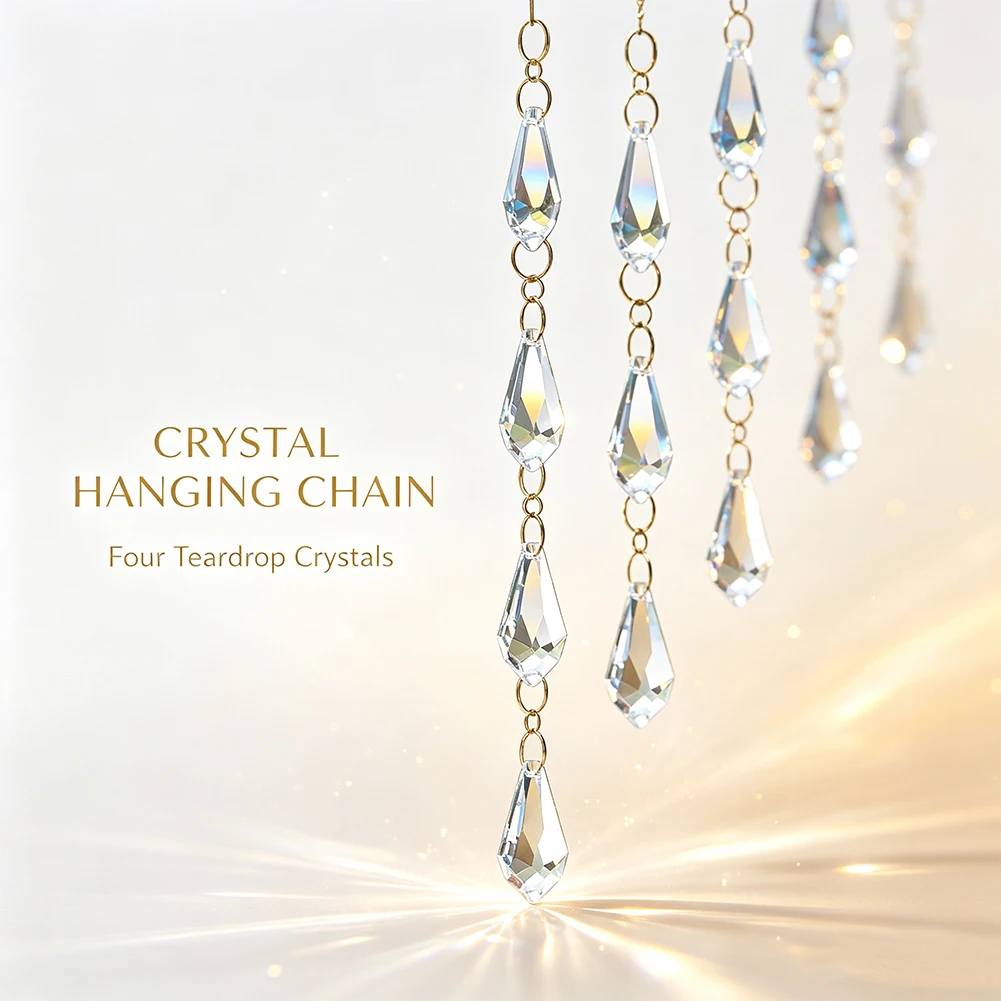 Clear Crystal Arrow Drop Hanging Chain Teardrop Prism Suncatcher Rainbow Maker Chandelier Parts Wedding Centerpiece Tree Decor