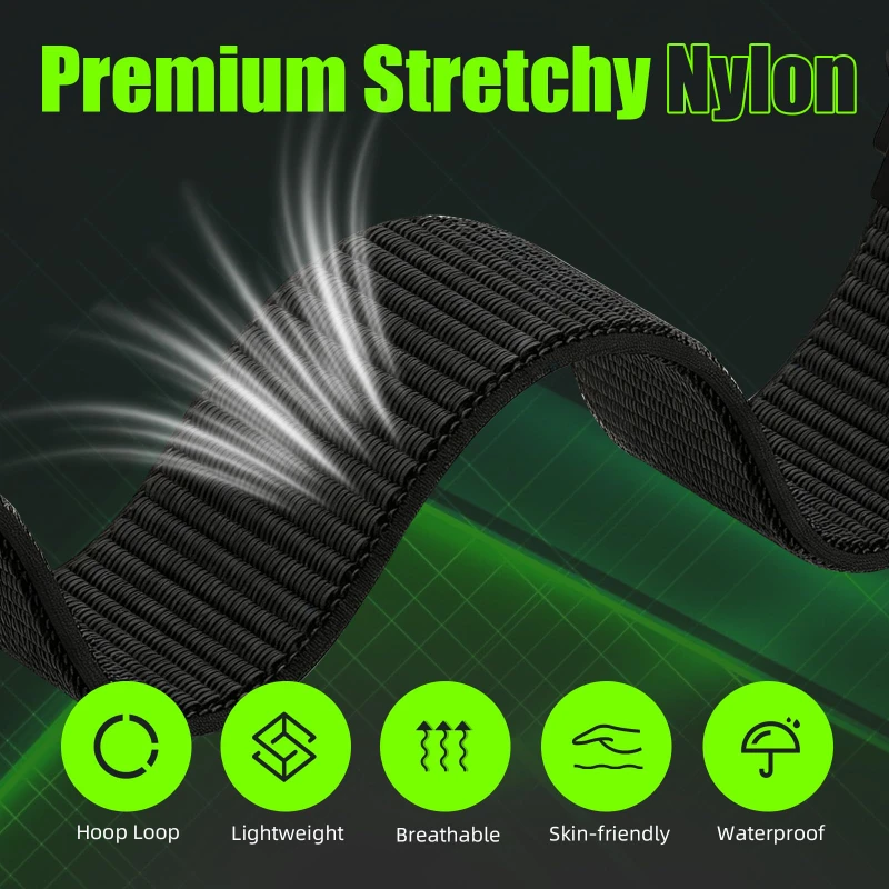 Straps for Garmin CIRQA Smart Band Sports Woven Nylon Loop Adjustable Straps replacement Wristband Case Garmin CIRQA accessories gallery 2
