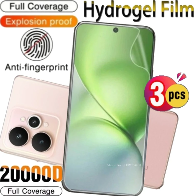 

3Pcs Hydrogel Film for Realme 14 13 12 11 Pro Max Screen Protector for Realme 15T 14 Pro Screen Protector for Realme 14 Pro Max