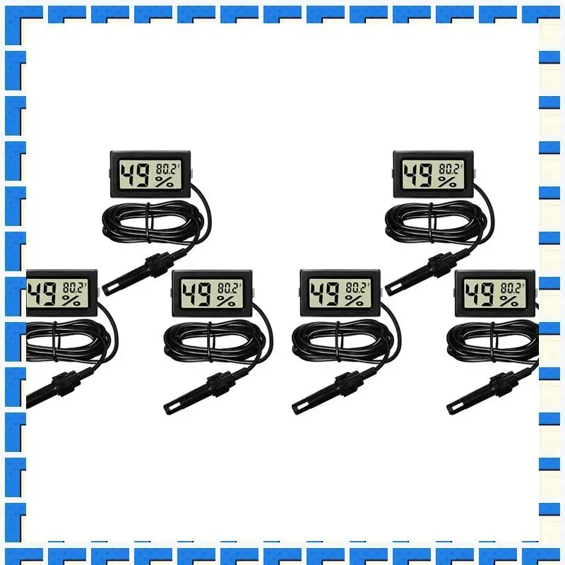 

ABNG 6X Digital Thermometer Hygrometer With Probe Indoor Temperature Humidity Meter Hygrometer Gauge