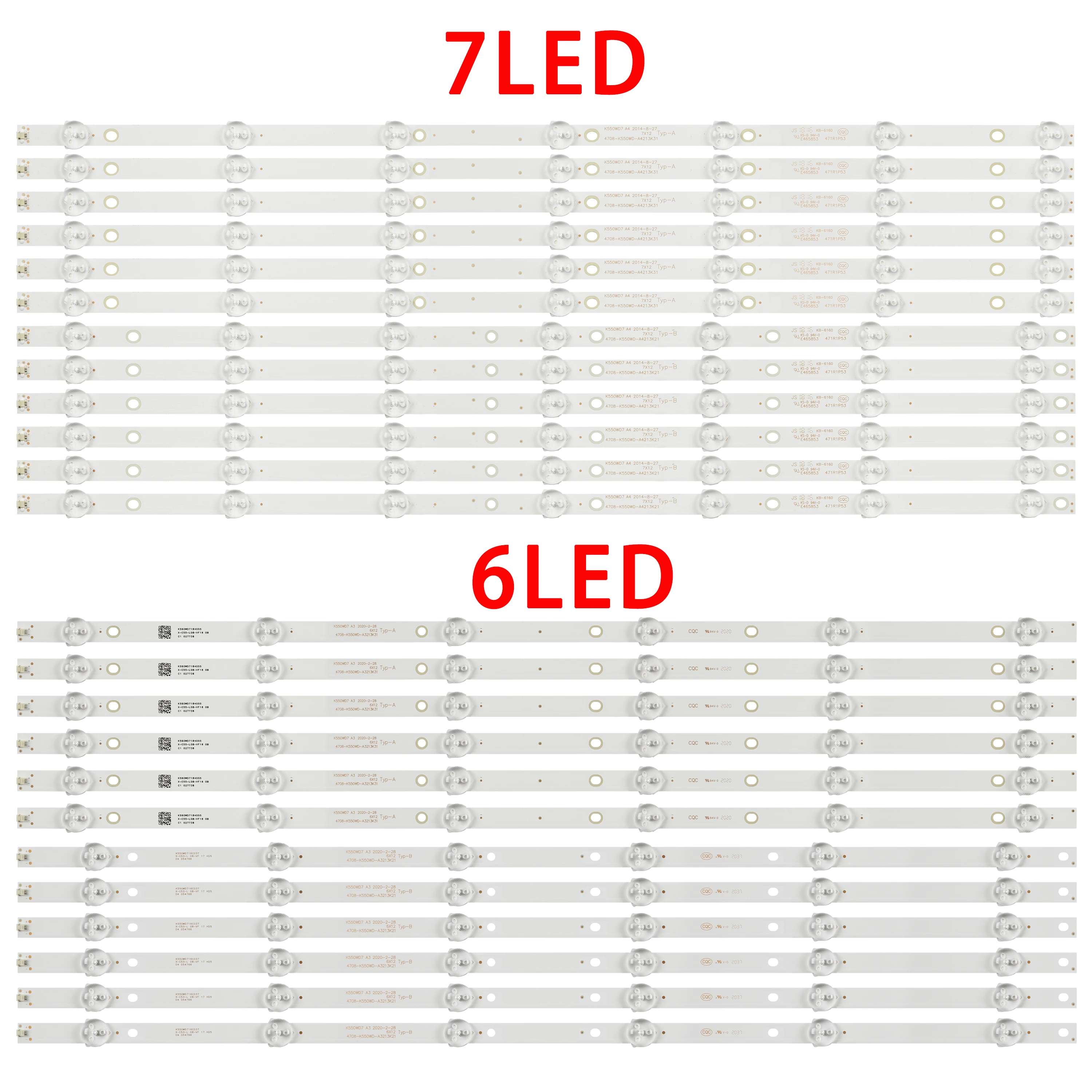 

LED strip for Changhong 55J2000 55J1000 55J3500U 55L310U 55L421U 0E-55LED4K K550WD7 A3 4708-K550WD-A3213K31 4708-K550WD-A3213K21