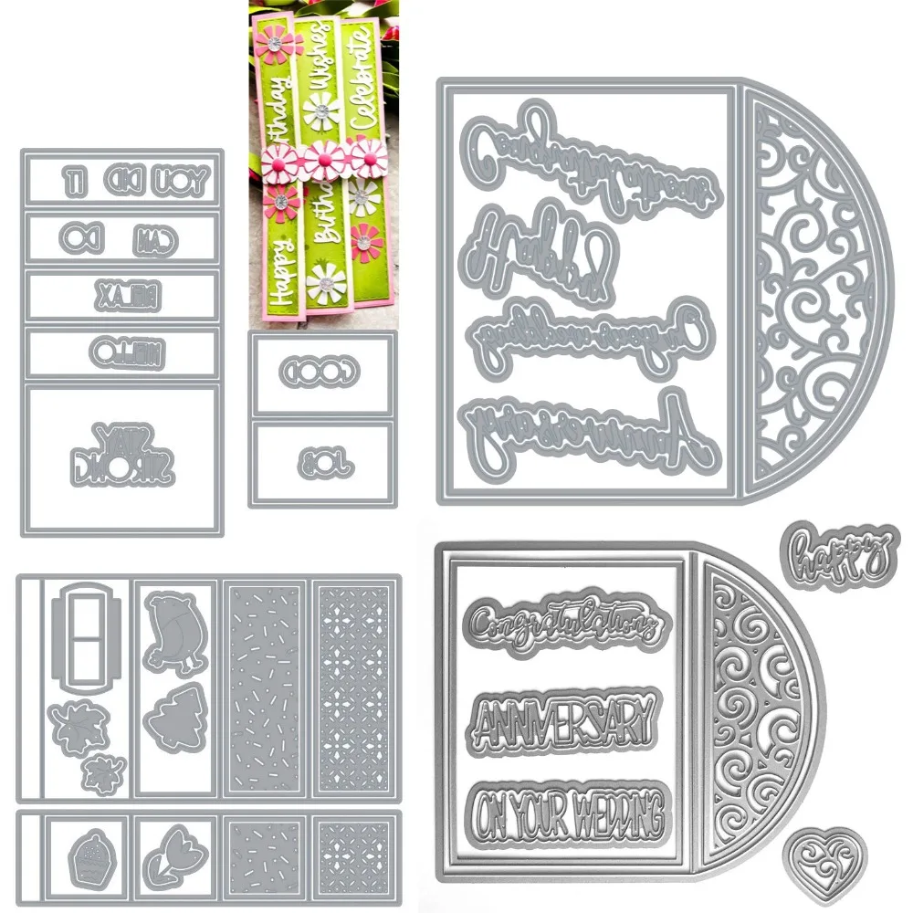 

Новинка 2023 года, вырубные штампы, украшение для скрапбукинга, дневника, тиснение, шаблон, сделай сам, перевязочная ширма, всплывающая поздравительная открытка ручной работы
