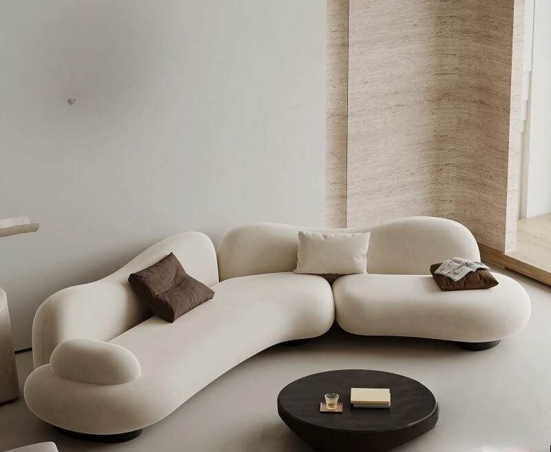 Wabi Sansan Fabric Sofa Curved Living Room