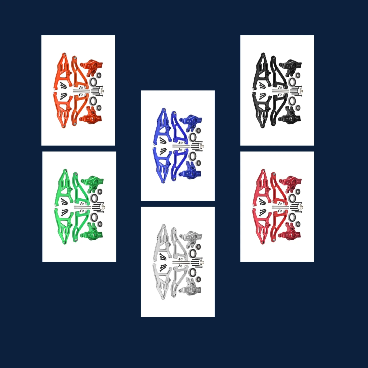 

7075Alu Knuckle Arm Larger Bearing + 6061Alu Up & Low Suspension Arm For TRAXXAS 1/7 Unlimited Desert Racer