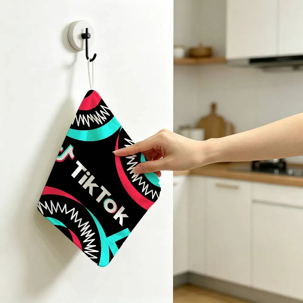 T-TikS-ES T-TokS-ES Reusable Hanging Kitchen Towel, Polyester Cotton Soft Fabric for Office Home Daily Life