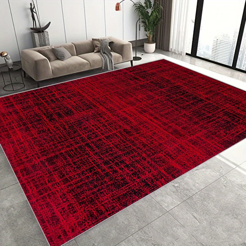 Red Abstract Geometric Optical Area Rug Tech Fabric Diatom Mud Non Slip Floor Carpet Bedroom Living Room Hallway Home Decor Visual Illusion Design Modern Art Rug Sofa Coffee Table Interior Decoration Colorful Room Accent