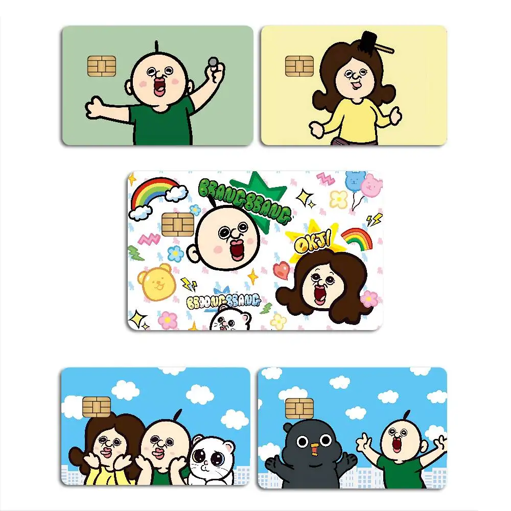 Korean Bangbang And Yuzhi Anime Front Cover Film Sticker Skin for Credit Debit Card Small Large Chip