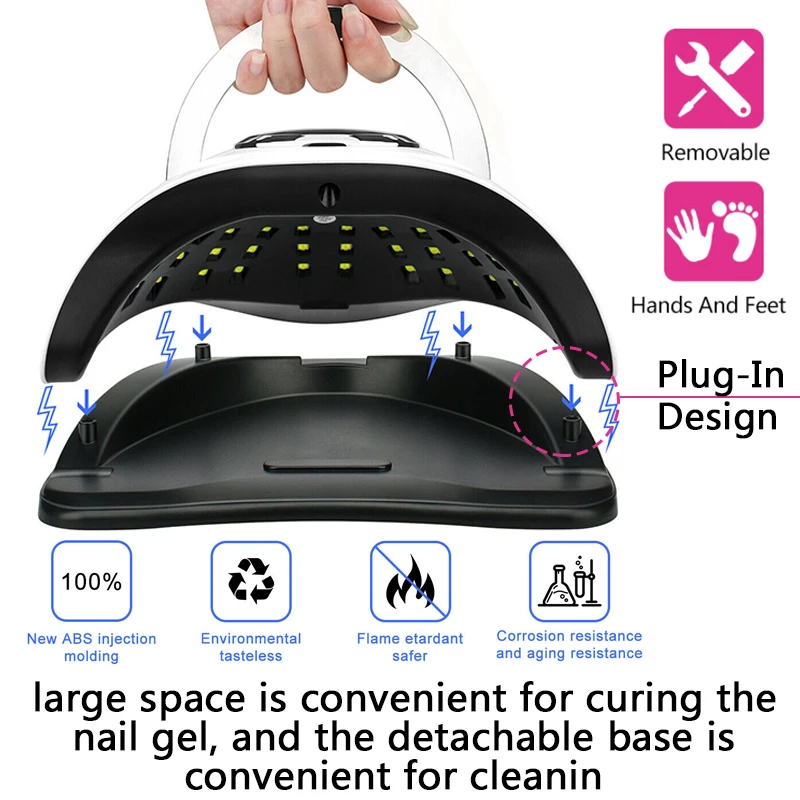 Profissional Secador de Unhas Lâmpada para Manicure, Poderoso Gel UV, 36 LEDs, Detecção Automática, Gel Polonês Secagem, Novo, 168W