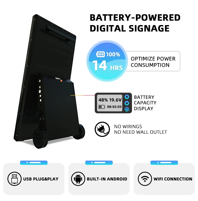 高輝度屋外防水 Ip65 1500Nits 液晶デジタルポスターディスプレイ屋内屋外ショップ小売店