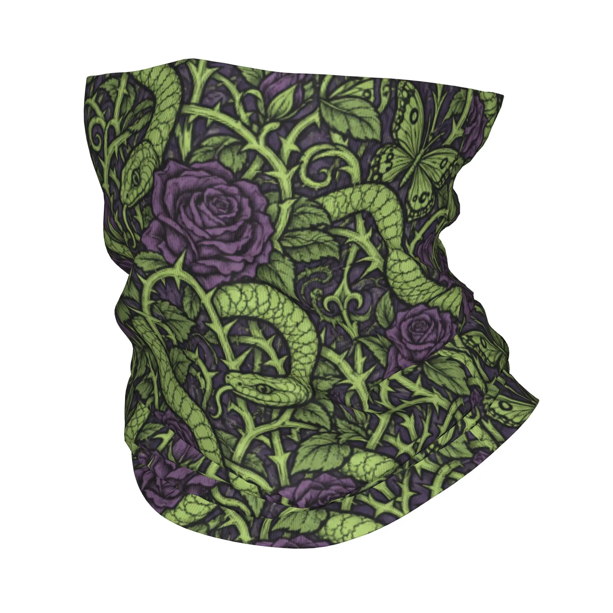Fun Gothic Snake Rose Butterfly Print Bandana y2k Bicycle Mask  Travel UV Protection Balaclava Design Soft Bike Tactical Mask