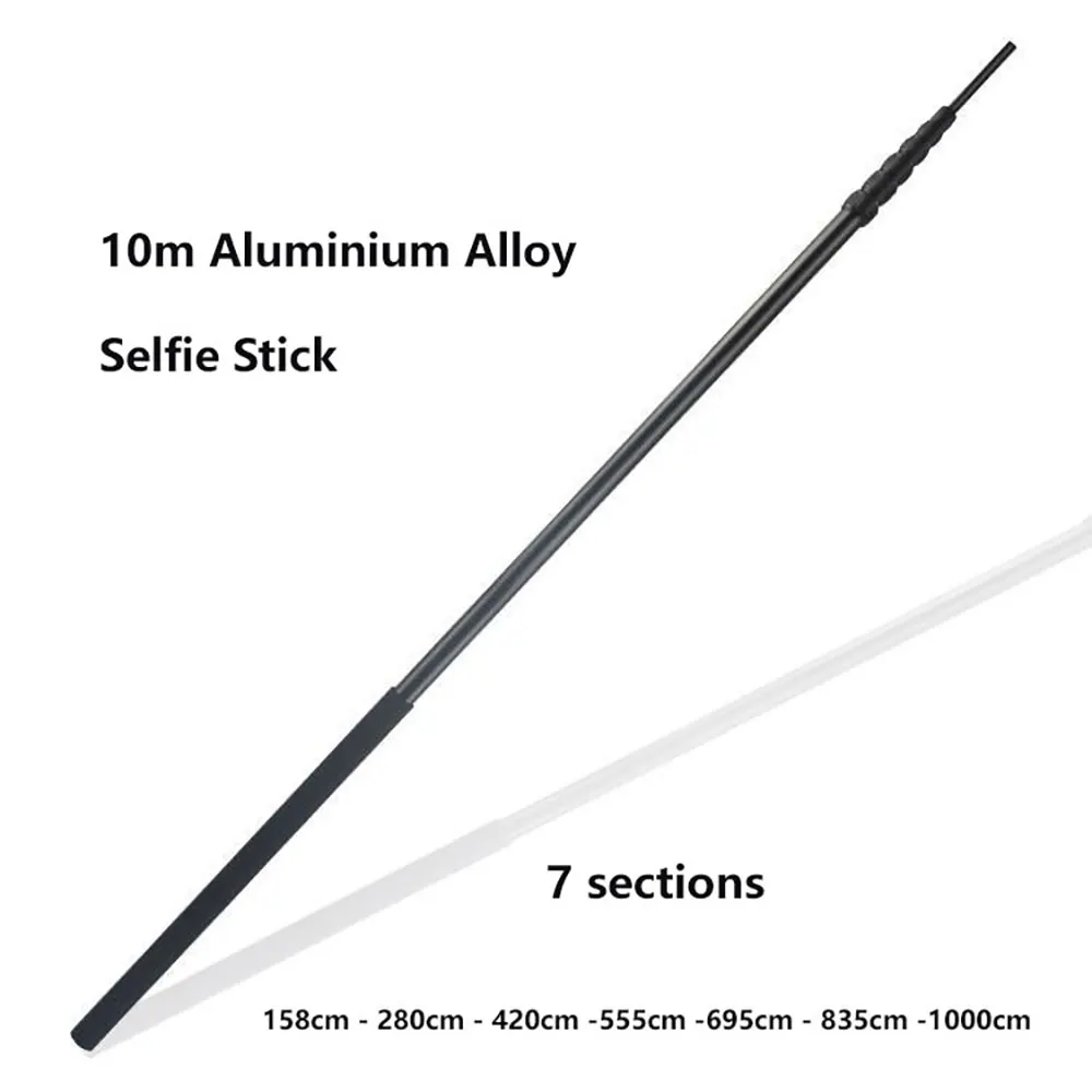 10m Selfie Stick Carbon Fiber Monopod Telescopic Adjustable Photography Long Stick for GoPro Insta360 X4 X3 X2 Camera for iPhone