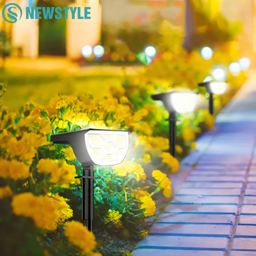 

Солнечный ландшафтный светильник 68/72 LED, IP65, водонепроницаемый, 3 режима, настенный светильник для сада, улицы, патио, дорожек, декоративное освещение