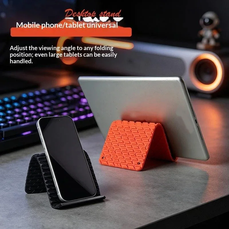 Creative Silicone Phone Stand - Flexible Foldable Transformable Desk Tablet Laptop Holder Travel Accessory 1PC