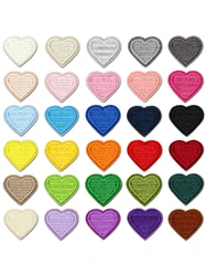 6pcs Mini Heart Self-Adhesive Stick-On Patches for Sewing Clothing Love Iron Embroidered Applique Decorative Patch Sticker