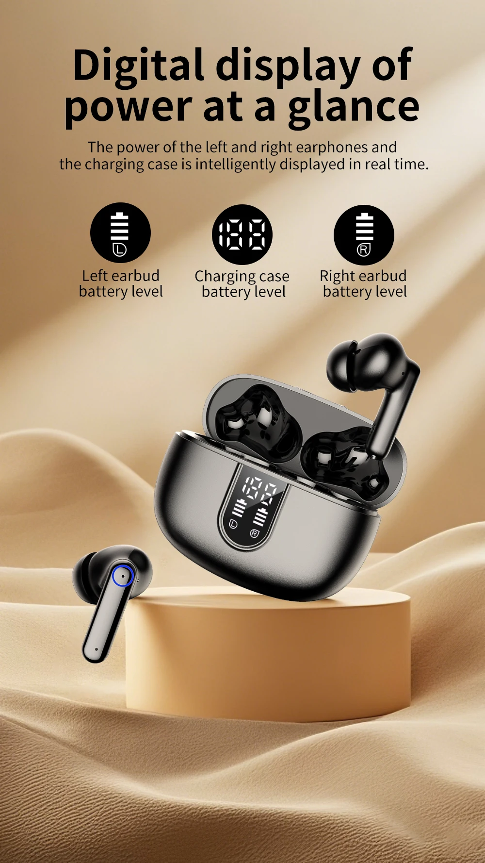 2025 B-BLAST Factory Store i69 سماعات بلوتوث ENC سماعات أذن ستيريو لاسلكية حقيقية تعمل باللمس ENC سماعات أذن i69 TWS