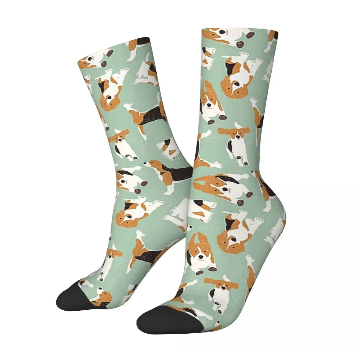 Beagle Scatter Mint Socks Harajuku High Quality Stockings All Season Long Socks Accessories for Unisex Christmas Gifts