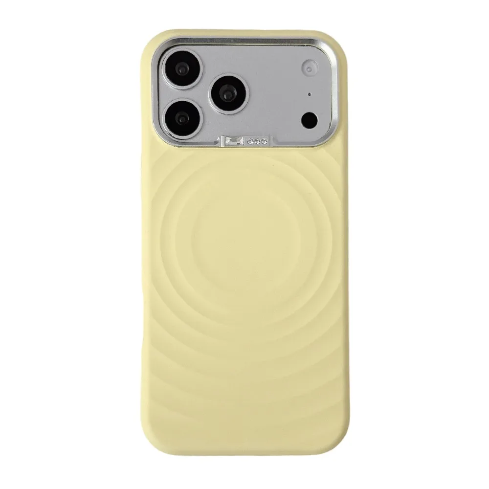 High Quality Liquid Silicone Water Ripple Magnetic Phone Case For IPhone 17 Pro Max For Magsafe Metal Camera Frame Protect Cover