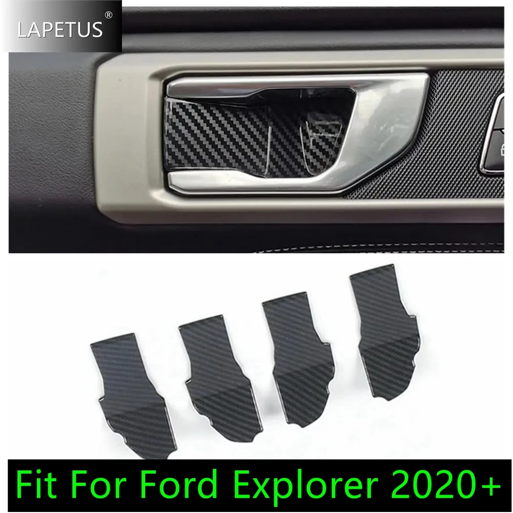 

Auto Door Pull Doorknob Handle Hand-clasping Bowl Decor Sticks Cover Trim For Ford Explorer 2020 - 2023 Carbon Fiber Accessories