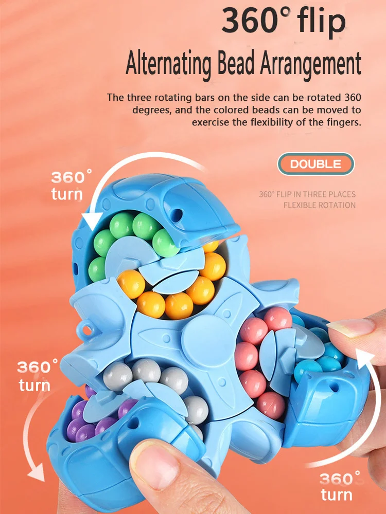 

Six-sided Rotation Finger Bean Intelligence Gyro Antistress Fingertip Cube Learning Educational Magic Disk For Kids