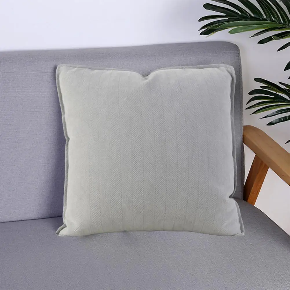 Throw Pillow Protector Herringbone Edge Throw Pillowcase with Hidden Zipper Square Shape 3 Sizes for Bedroom Room Sofa