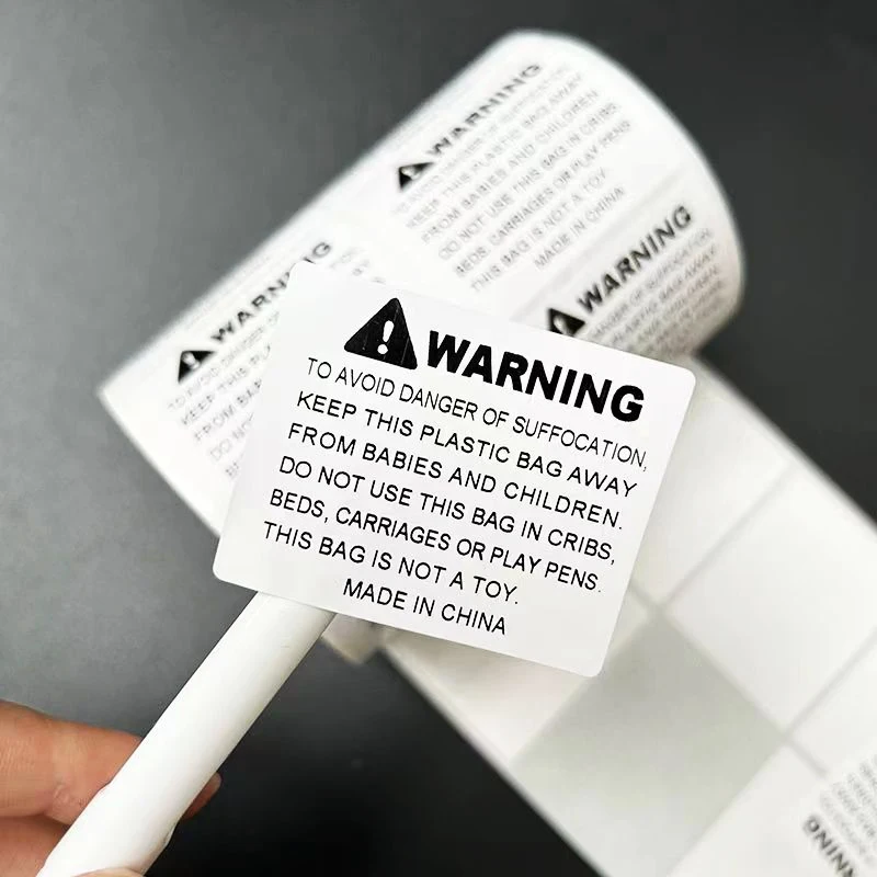 Choking Warning Stickers Toys Plastic Packaging Bag Warning Label 30x20mm 1 Roll 1000pcs