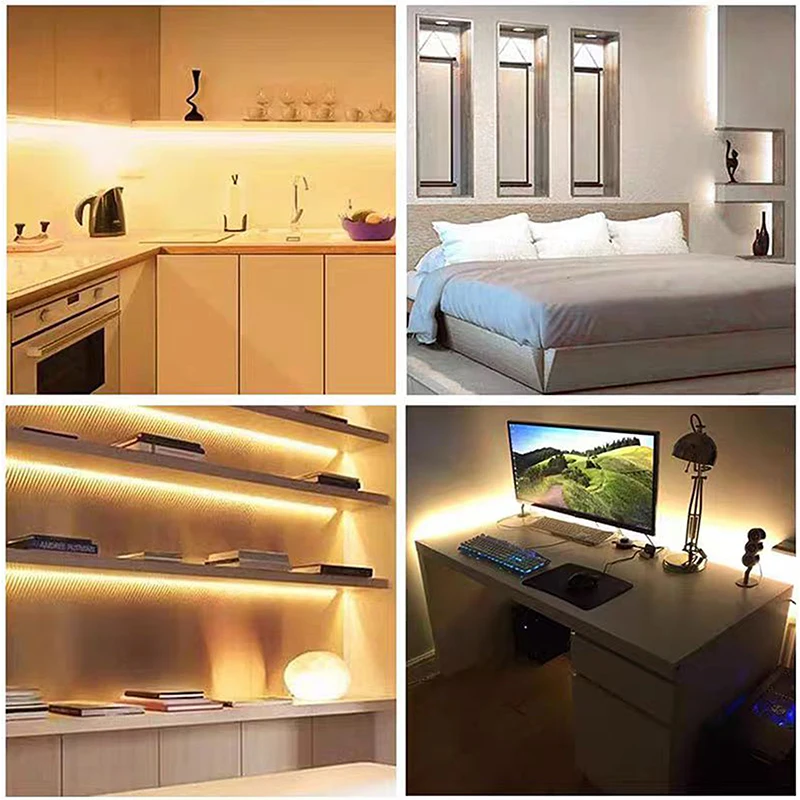 5V 2835 LED Strip Light with USB Push switch 60LEDs/m Flexible Light Strip for Room Kitchen Lighting Lamp Decoration