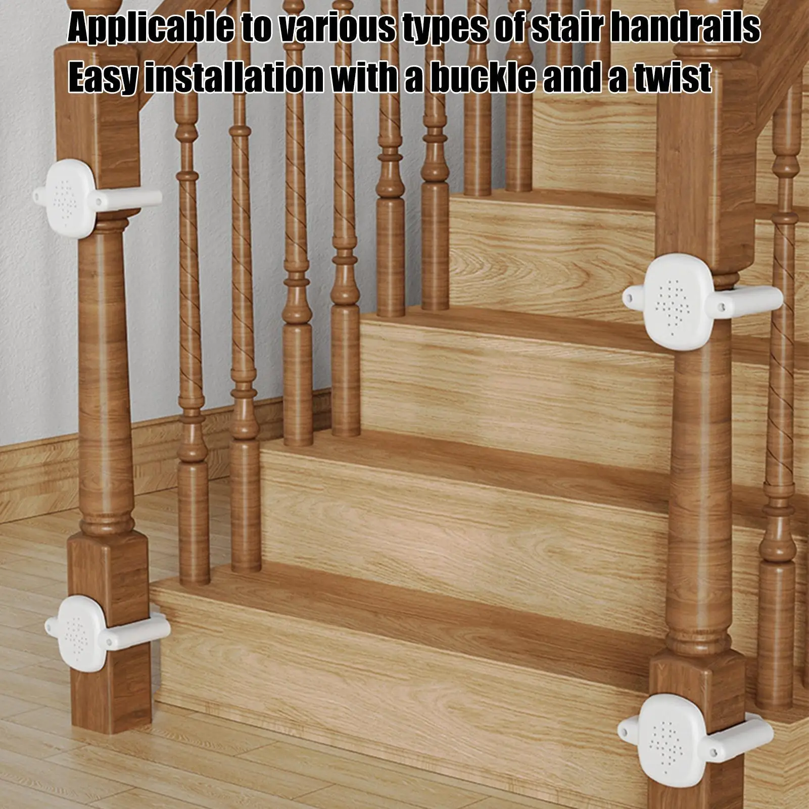 Stair Banister Protector Baby Stair Gate Post Fitting Kit 2 Pieces Toddler Care Security Hardware Fittings For Indoor Stairway