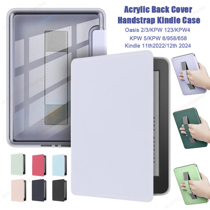Handle Acrylic Case For Kindle Paperwhite 12 12th Generation 2024 Colorsoft 7 Inch SA569P SA568B Protective Shell Cover Pouch