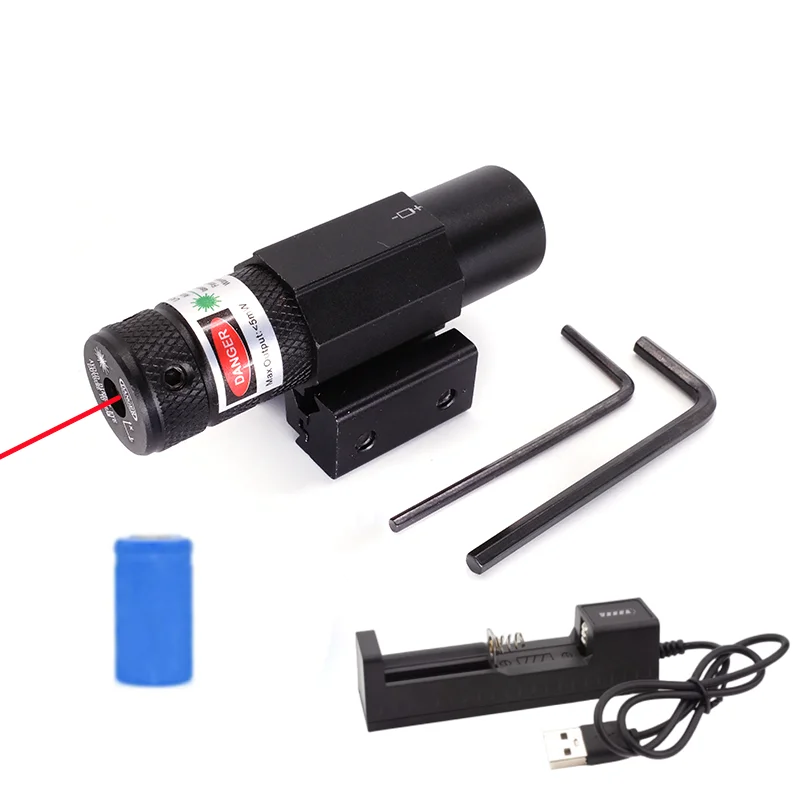 Rifle Laser Sight Red Dot Laser Sight fit 20mm 11mm Picatinny Rail Battery Charger Included