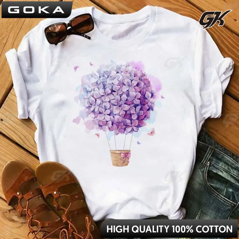 

Fashion Red Poppy Women T Shirt Funny Printed Tops Tee Female Short Sleeve Tshirt Harajuku Tee Shirts Personality Casual Top