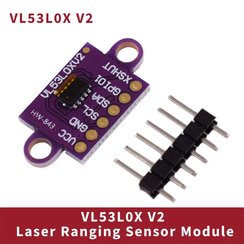 

ToF Laser Ranging Sensor VL53L0X Breakout 940nm GY-VL53L0XV2 Time-of-Flight Ranging Sensor Module I2C IIC 3.3V/5V for Arduino
