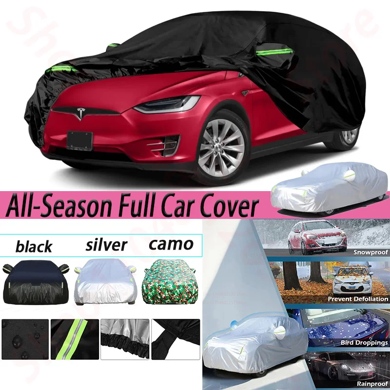

Car Covers Replace for 2015-2025 Tesla Model X with Reflective Strip Charging Port for Snow Rain Dust Hail Protection