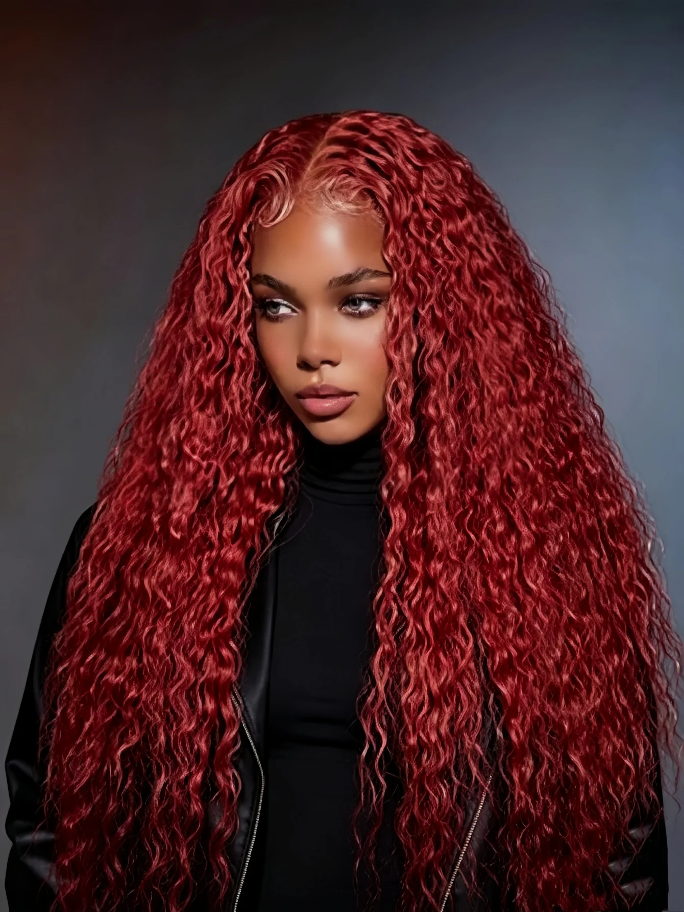 

99J Burgundy Deep Wave Lace Front Wigs Human Hair Pre Plucked Pre Cut 200% Density 13x4 HD Transparent Lace Front Wigs Human Hair No Glue Lace Front Wig for Women Wine Red For Daily Wear