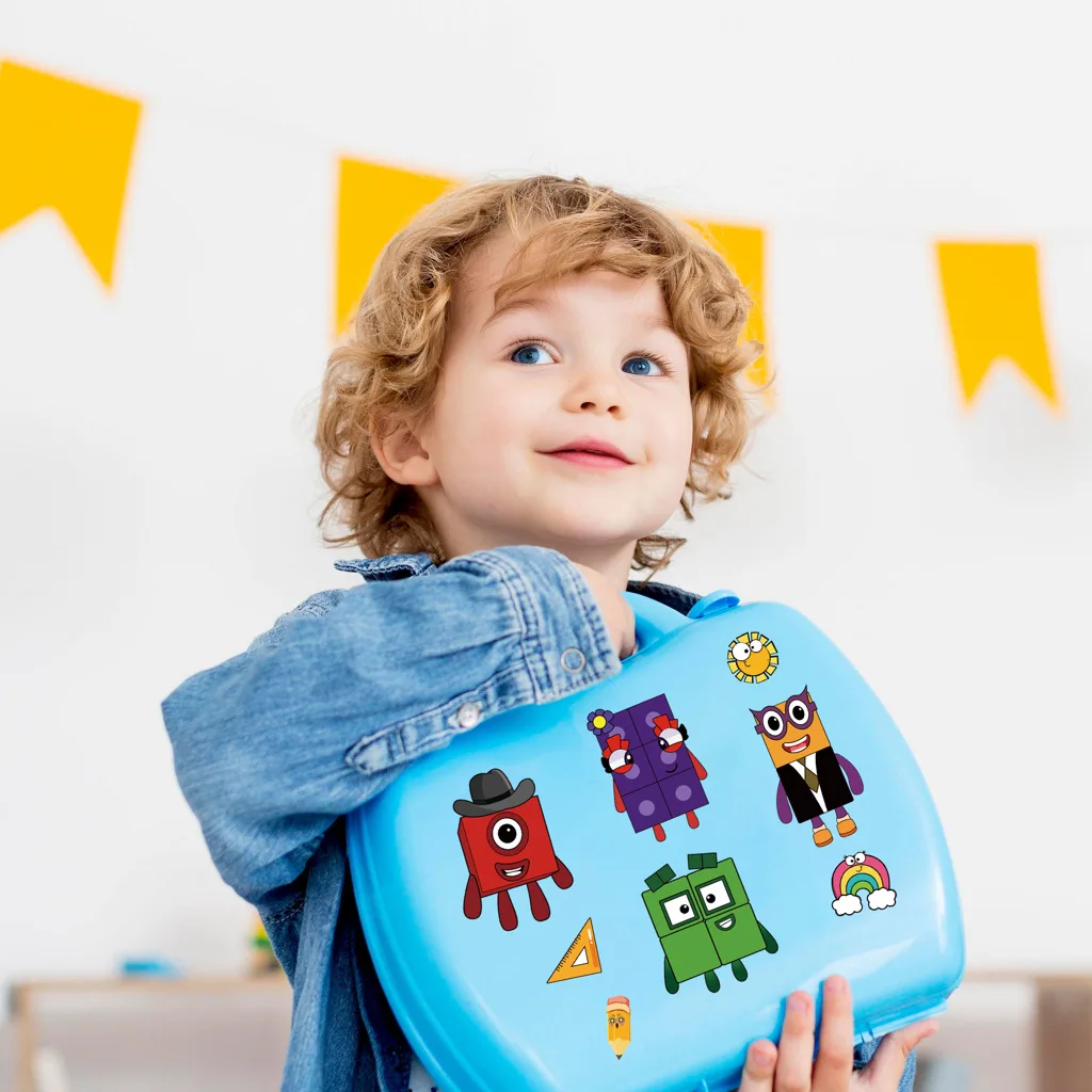8/16/24 SHEETS Digital Building Blocks Cute Puzzle Stickers Cartoon Building Blocks Children Stationery Decor DIY Face Stickers