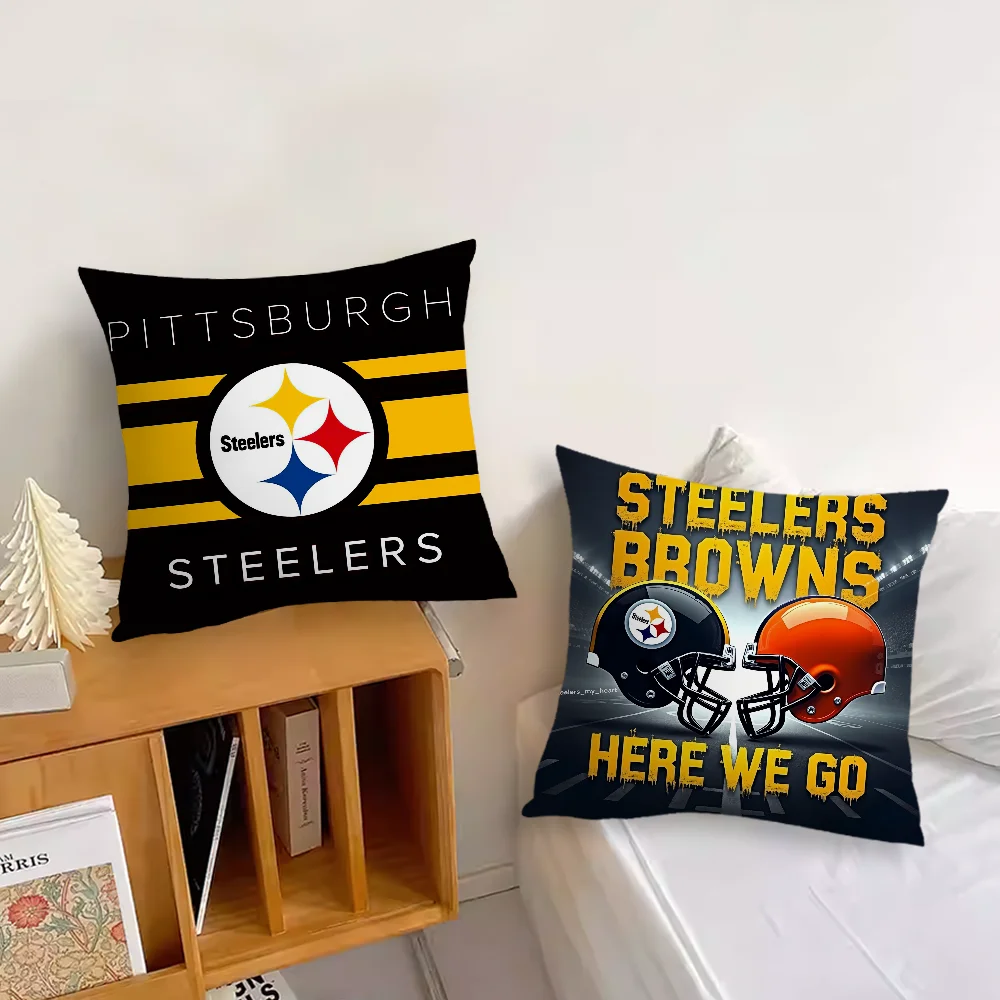 Rugby Team cushion Living Room Headboard Bedroom Office Cushion Cushion Sofa Nap Time P-Pittsburgh S-Steelers Cool Pillow Case